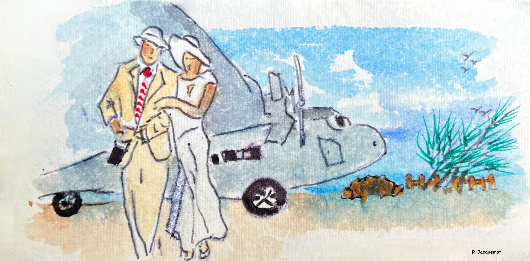 Aquarelle — Couple dirigeant, une même vision, une même direction