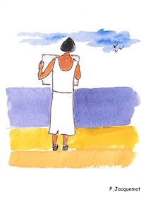 coaching couple dirigeant - écoute sensible "la carte n'est pas le territoire " PNL - aquarelle Pierre Jacquemot