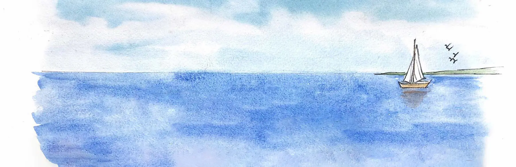 Aquarelle — mer et voilier