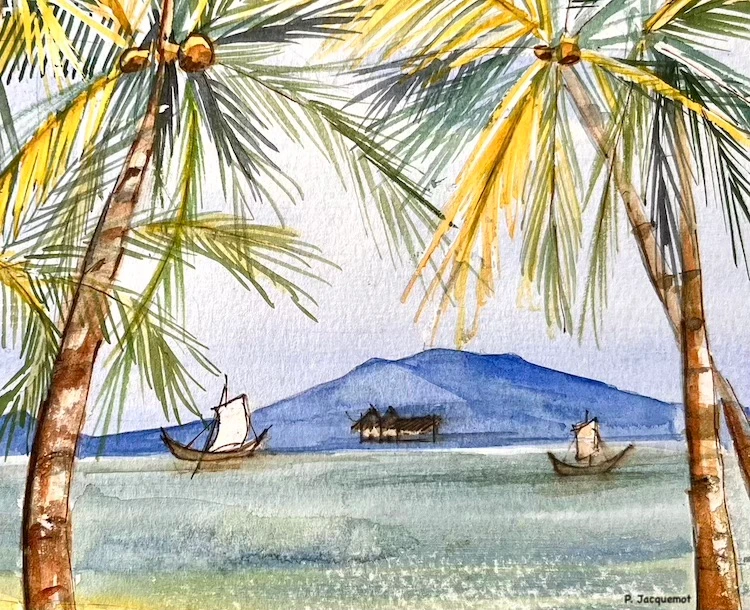 Aquarelle — naviguer à deux dans la même direction